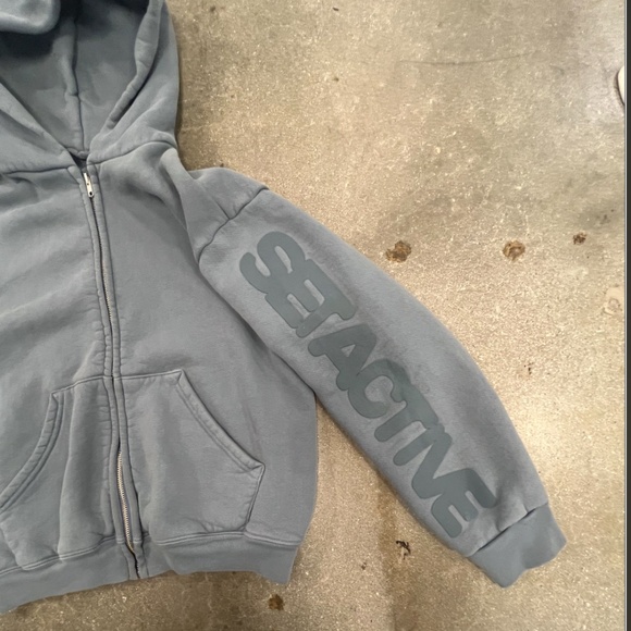 SET ACTIVE WOMEN'S LONG SLEEVE ZIP-UP HOODIE, SIZE SMALL, BLUE - Picture 8 of 9